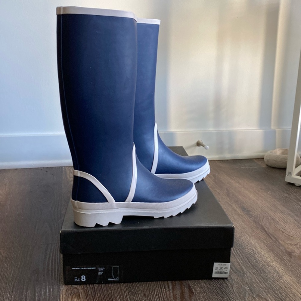 J Crew High Shaft Lug Sole Rain Boots.